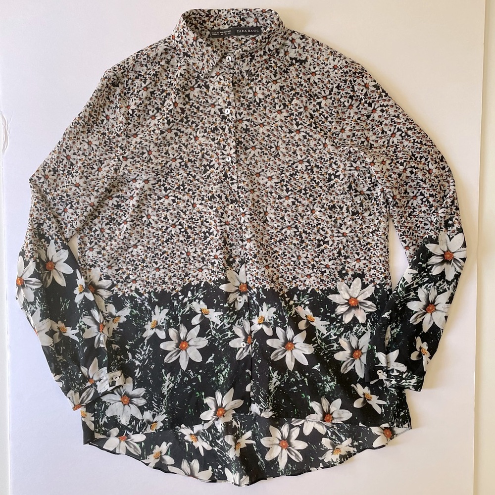 Zara sz M floral blouse
